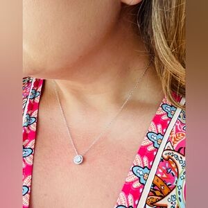 Elegant Silver Necklace with Crystal Pendant